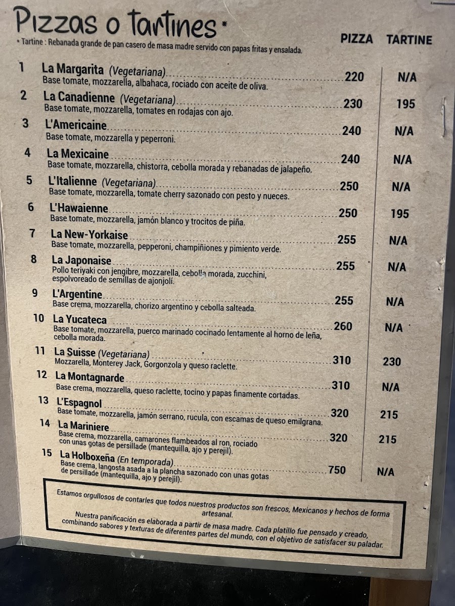 La Cabane, Pizza y Pasta Menu - Image 2